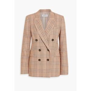DEREK LAM 10 CROSBY Checked linen-blend tweed blazer Size 14 Brown Multi Color